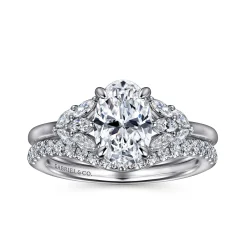 Outlet Gabriel & Co. Cami - 14K White Gold Oval Diamond Engagement Ring