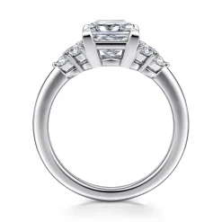 New Gabriel & Co. Cami - 14K White Gold Princess Cut Diamond Engagement Ring