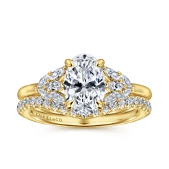Clearance Gabriel & Co. Cami - 14K Yellow Gold Oval Diamond Engagement Ring