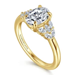 Clearance Gabriel & Co. Cami - 14K Yellow Gold Oval Diamond Engagement Ring