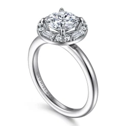 Best Gabriel & Co. Cammie - 14K White Gold Halo Round Diamond Engagement Ring