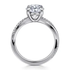 Best Gabriel & Co. Campana - 14K White Gold Oval Diamond Engagement Ring