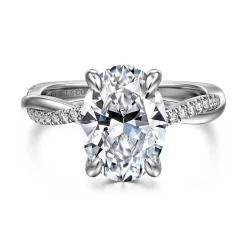 Best Gabriel & Co. Campana - 14K White Gold Oval Diamond Engagement Ring