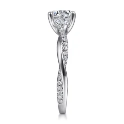 Outlet Gabriel & Co. Campana - 14K White Gold Round Diamond Engagement Ring
