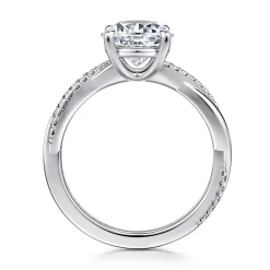Discount Gabriel & Co. Campana - 14K White Gold Round Diamond Engagement Ring