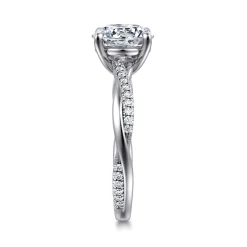 Discount Gabriel & Co. Campana - 14K White Gold Round Diamond Engagement Ring
