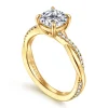 Hot Gabriel & Co. Campana - 18K Yellow Gold Cushion Cut Twisted Diamond Engagement Ring