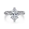 Outlet Gabriel & Co. Campana - 18K Yellow Gold Marquise Shape Twisted Diamond Engagement Ring