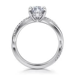 Outlet Gabriel & Co. Campana - 18K Yellow Gold Marquise Shape Twisted Diamond Engagement Ring
