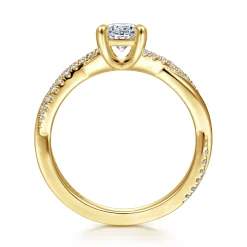 Best Gabriel & Co. Campana - 14K Yellow Gold Oval Diamond Engagement Ring