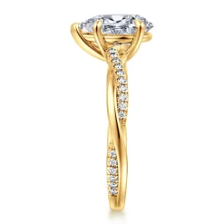 Online Gabriel & Co. Campana - 18K Yellow Gold Pear Shape Twisted Diamond Engagement Ring