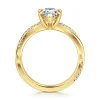 Clearance Gabriel & Co. Campana - 14K Yellow Gold Pear Shape Twisted Diamond Engagement Ring