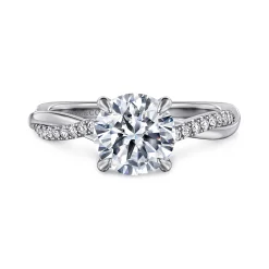 Gabriel & Co. Campana - 18K Yellow Gold Pear Shape Twisted Diamond Engagement Ring