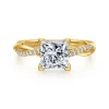 Hot Gabriel & Co. Campana - 18K Yellow Gold Princess Cut Twisted Diamond Engagement Ring