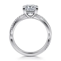 Outlet Gabriel & Co. Campana - 18K Yellow Gold Princess Cut Twisted Diamond Engagement Ring