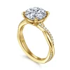 Gabriel & Co. Campana - 14K Yellow Gold Twisted Round Diamond Engagement Ring