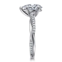 Discount Gabriel & Co. Campana - Platinum Pear Shape Twisted Diamond Engagement Ring