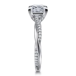 Sale Gabriel & Co. Campana - Platinum Princess Cut Twisted Diamond Engagement Ring