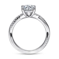 Hot Gabriel & Co. Campana - Platinum Round Diamond Engagement Ring