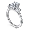 New Gabriel & Co. Camra - 14K White Gold Oval Three Stone Diamond Engagement Ring