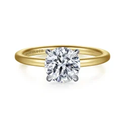 Gabriel & Co. Cari - 14K White and Yellow Gold Round Diamond Engagement Ring