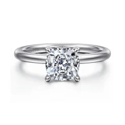 Clearance Gabriel & Co. Cari - 14K White Gold Cushion Diamond Engagement Ring