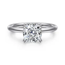 Discount Gabriel & Co. Cari - 14K White Gold Cushion Diamond Engagement Ring