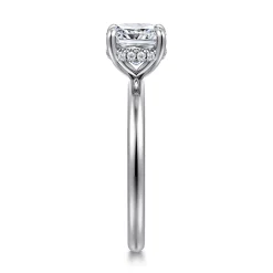 Discount Gabriel & Co. Cari - 14K White Gold Cushion Diamond Engagement Ring