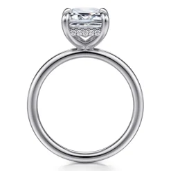 Clearance Gabriel & Co. Cari - 14K White Gold Emerald Cut Diamond Engagement Ring