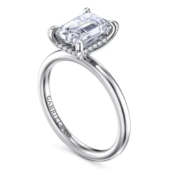New Gabriel & Co. Cari - 14K White Gold Emerald Cut Diamond Engagement Ring