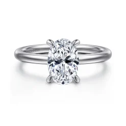 New Gabriel & Co. Cari - 18K White Gold Oval Diamond Engagement Ring