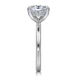 New Gabriel & Co. Cari - 18K White Gold Oval Diamond Engagement Ring