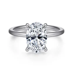 Sale Gabriel & Co. Cari - 14K White Gold Oval Diamond Engagement Ring