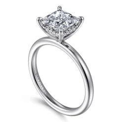 Sale Gabriel & Co. Cari - 14K White Gold Princess Diamond Engagement Ring