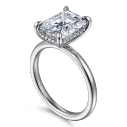 Outlet Gabriel & Co. Cari - 14K White Gold Radiant Cut Diamond Engagement Ring