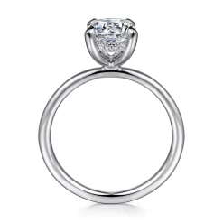 Discount Gabriel & Co. Cari - 14K White Gold Round Diamond Engagement Ring