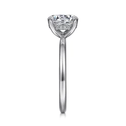 Hot Gabriel & Co. Cari - 14K White Gold Round Diamond Engagement Ring