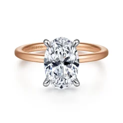 New Gabriel & Co. Cari - 14K White-Rose Gold Oval Diamond Engagement Ring