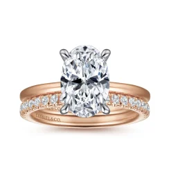 New Gabriel & Co. Cari - 14K White-Rose Gold Oval Diamond Engagement Ring