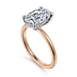 New Gabriel & Co. Cari - 14K White-Rose Gold Oval Diamond Engagement Ring