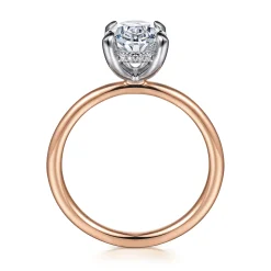 New Gabriel & Co. Cari - 14K White-Rose Gold Oval Diamond Engagement Ring