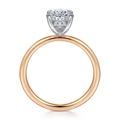 Gabriel & Co. Cari - 14K White-Rose Gold Oval Diamond Engagement Ring