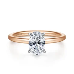 New Gabriel & Co. Cari - 14K White-Rose Gold Oval Diamond Engagement Ring