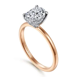 New Gabriel & Co. Cari - 14K White-Rose Gold Oval Diamond Engagement Ring