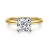 Best Gabriel & Co. Cari - 14K White-Yellow Gold Cushion Diamond Engagement Ring