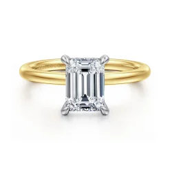 Online Gabriel & Co. Cari - 14K White-Yellow Gold Emerald Cut Diamond Engagement Ring
