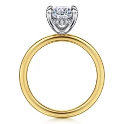 Sale Gabriel & Co. Cari - 14K White-Yellow Gold Oval Diamond Engagement Ring
