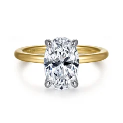 Online Gabriel & Co. Cari - 14K White-Yellow Gold Oval Diamond Engagement Ring