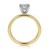 New Gabriel & Co. Cari - 14K White-Yellow Gold Oval Diamond Engagement Ring