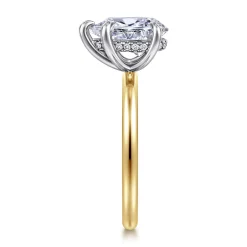 Sale Gabriel & Co. Cari - 14K White-Yellow Gold Pear Shape Diamond Engagement Ring